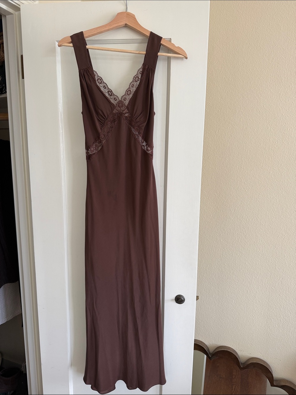 Reformation Provence Silk Dress in brown